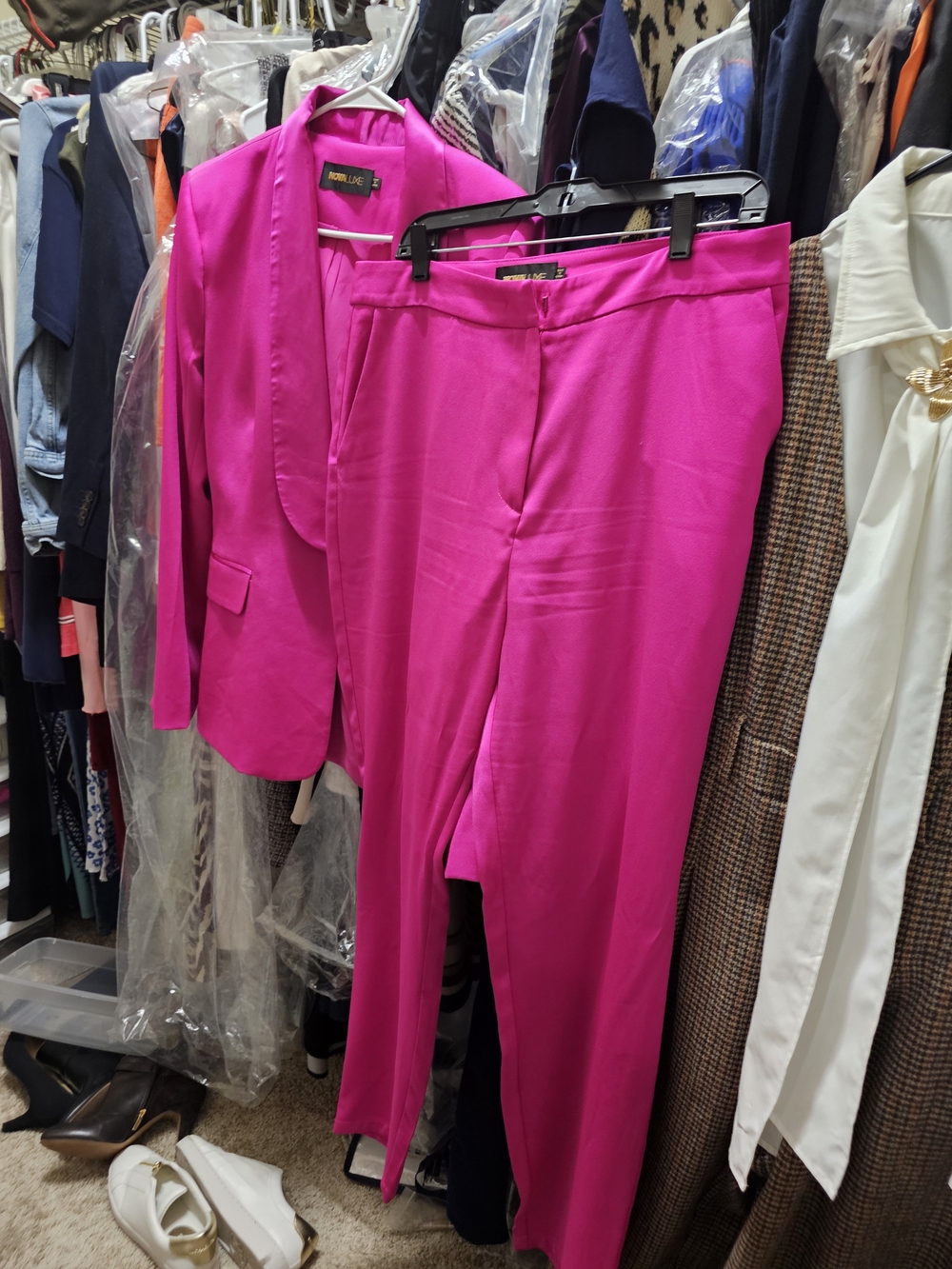 Fashion Nova Hot Pink Tailored Blazer & Matching Trousers